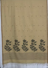 Wheatish Beige Jamdhani Handloom Bengal Cotton Saree