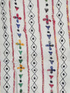 White Hantha Kantha Cotton Saree Multi Color floral motifs