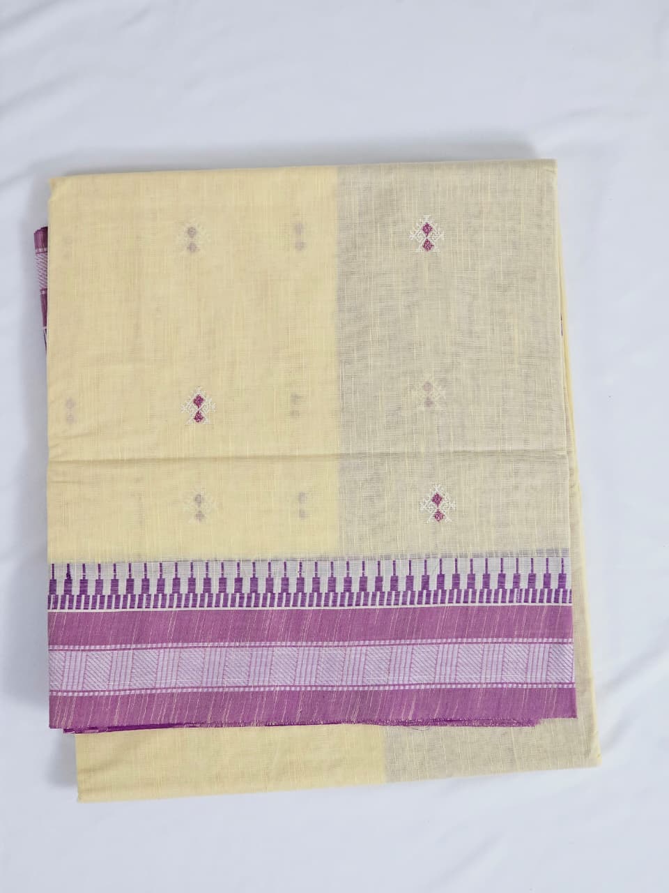 Yellow Handloom Venkatagiri Cotton Saree with Embroidery Motifs