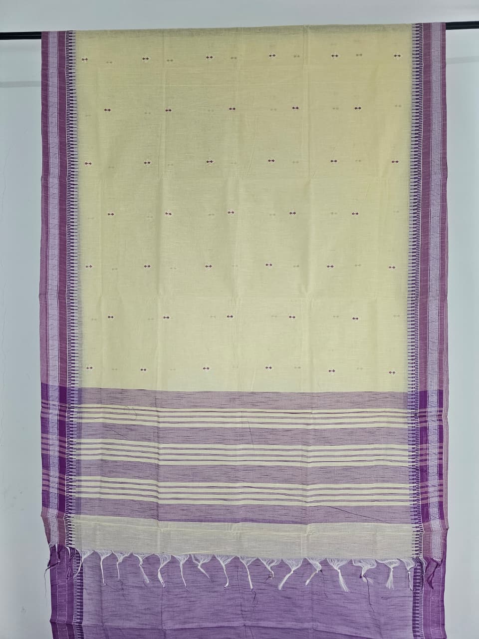 Yellow Handloom Venkatagiri Cotton Saree with Embroidery Motifs