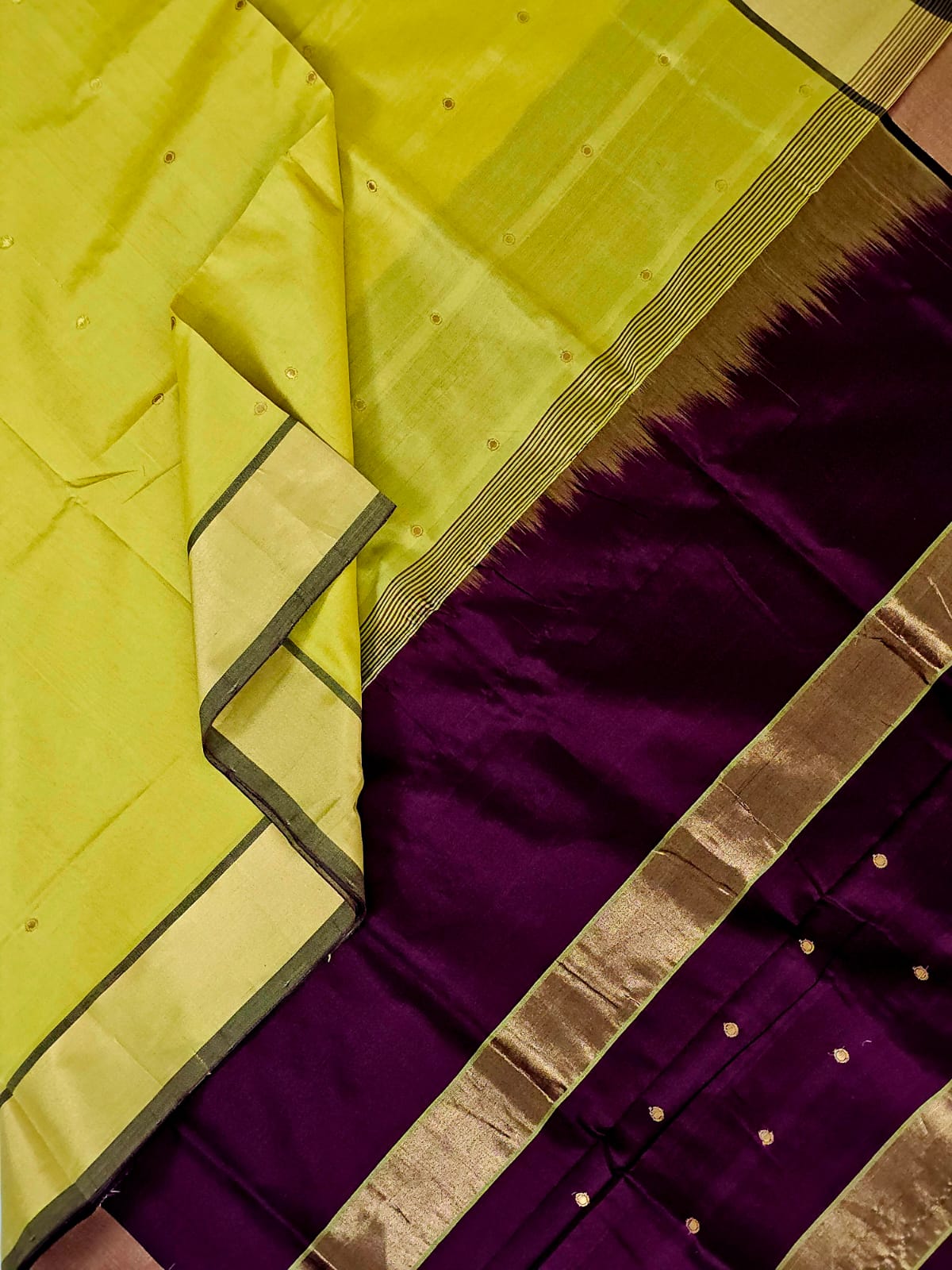 Yellow Handloom Venkatagiri Silk Cotton Saree