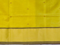 close up of Yellow Handloom Venkatagiri Silk Cotton Saree