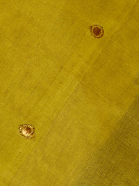 close up of but on Yellow Handloom Venkatagiri Silk Cotton Saree