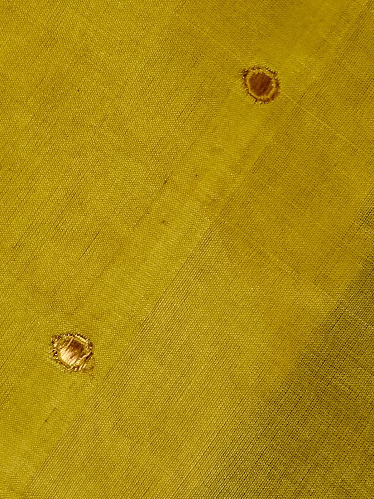 close up of but on Yellow Handloom Venkatagiri Silk Cotton Saree