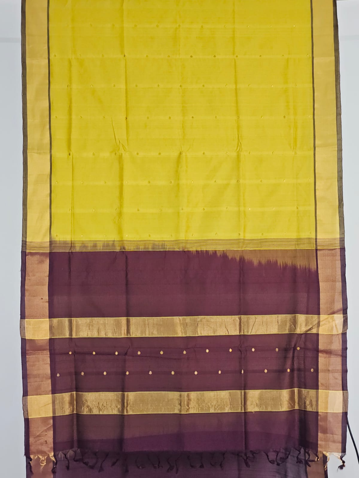 Yellow Handloom Venkatagiri Silk Cotton Saree