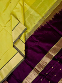 Yellow Handloom Venkatagiri Silk Cotton Saree