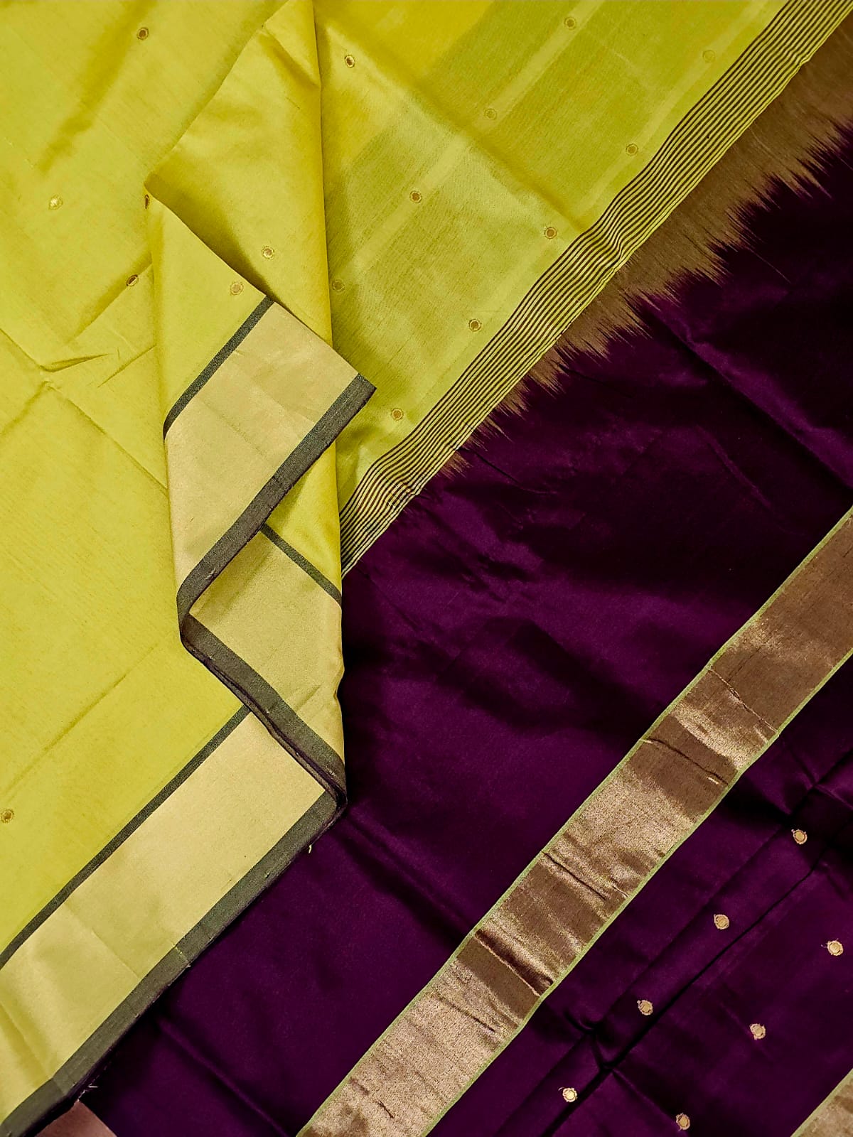 Yellow Handloom Venkatagiri Silk Cotton Saree