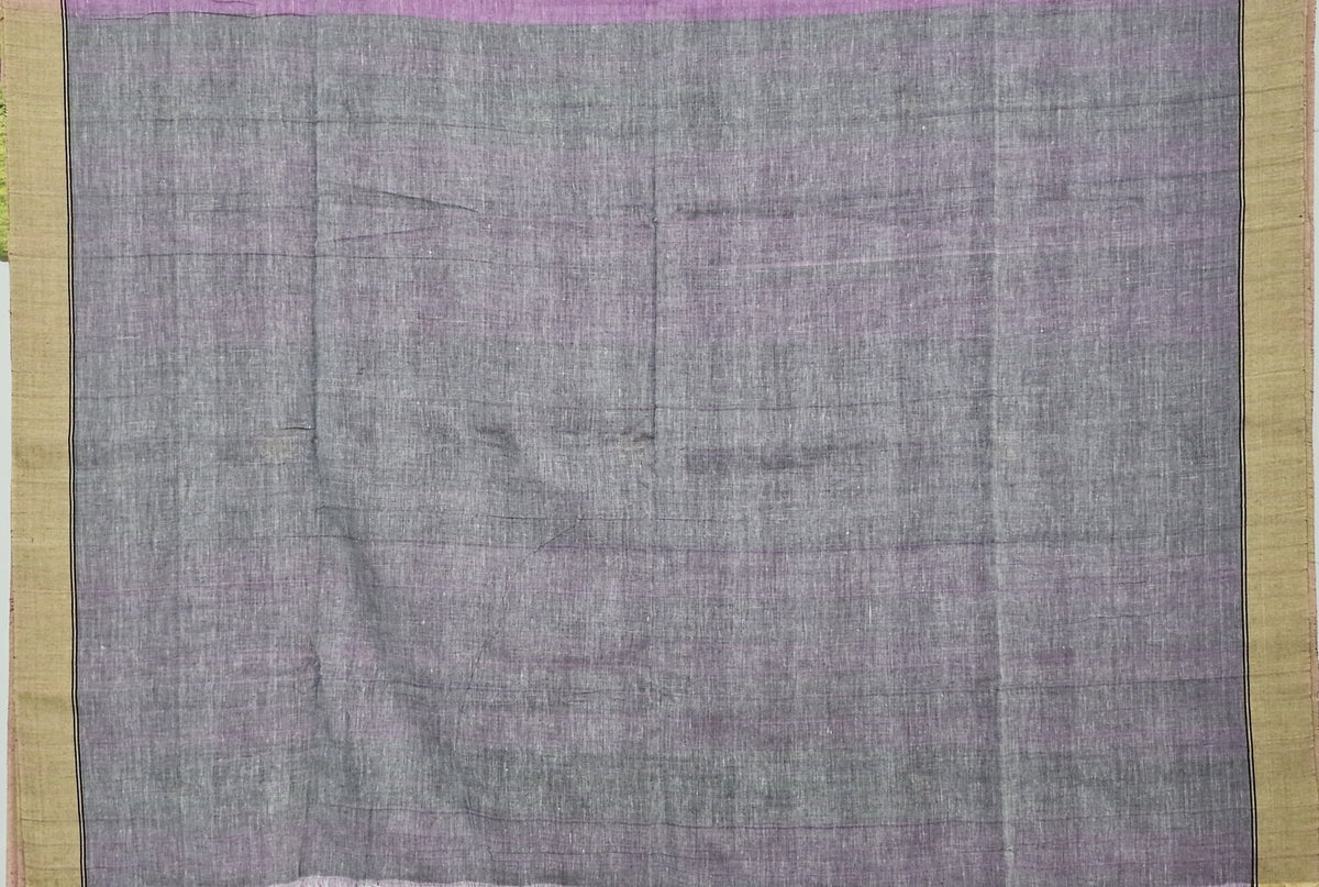 Anvitha – Muted Orchid Purple Handloom Khadi Saree with Bhujodi Motifs - Kleemkaara