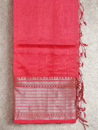 Arunima – Coral Pink Handloom Mangalagiri Silk Cotton Saree - Kleemkaara