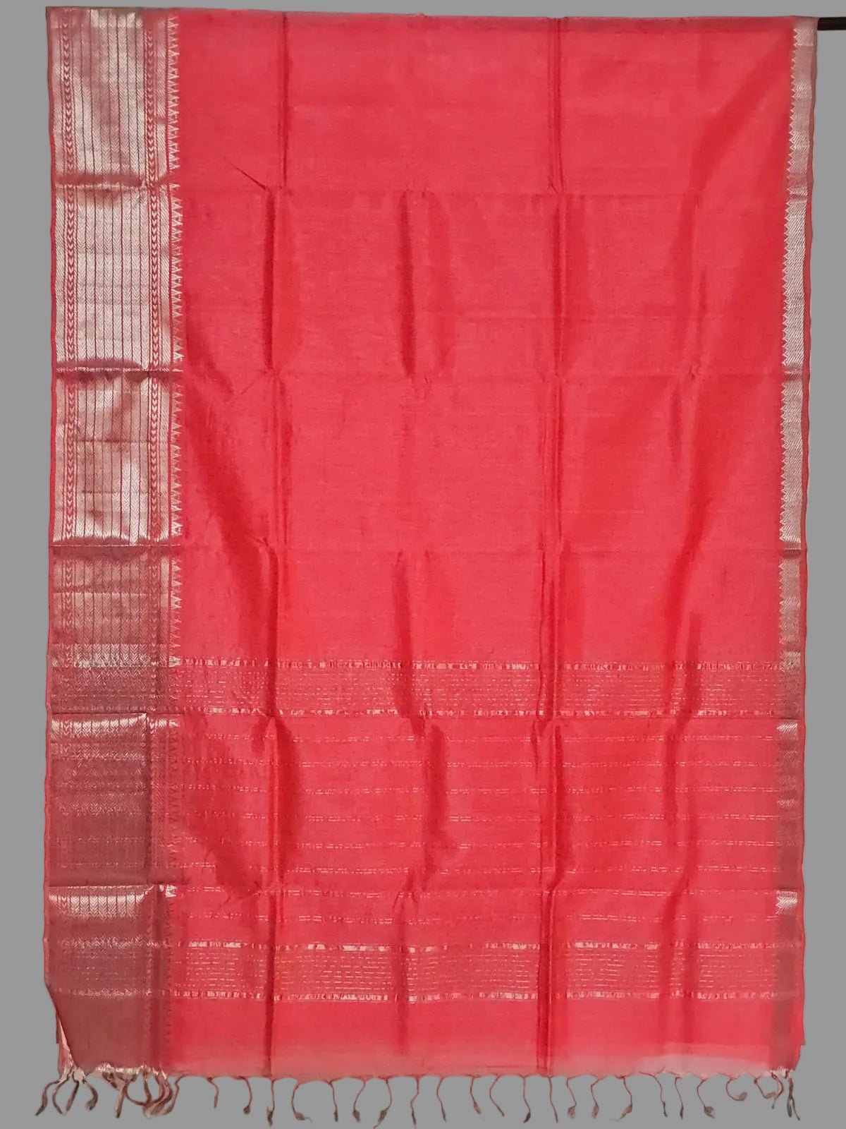 Arunima – Coral Pink Handloom Mangalagiri Silk Cotton Saree - Kleemkaara