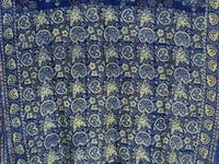 Blue Ajrakh Handblock Printed Chanderi Silk Saree - Kleemkaara