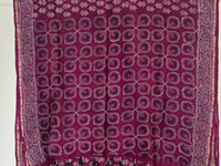 Maroon Ajrakh Handblock Printed Chanderi Silk Saree - Kleemkaara