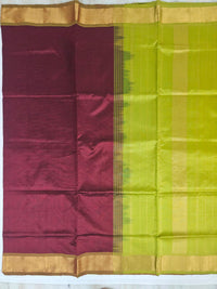Maroon Handloom Venkatagiri Silk Cotton Saree - Kleemkaara