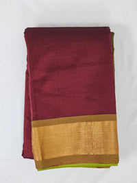 Maroon Handloom Venkatagiri Silk Cotton Saree - Kleemkaara