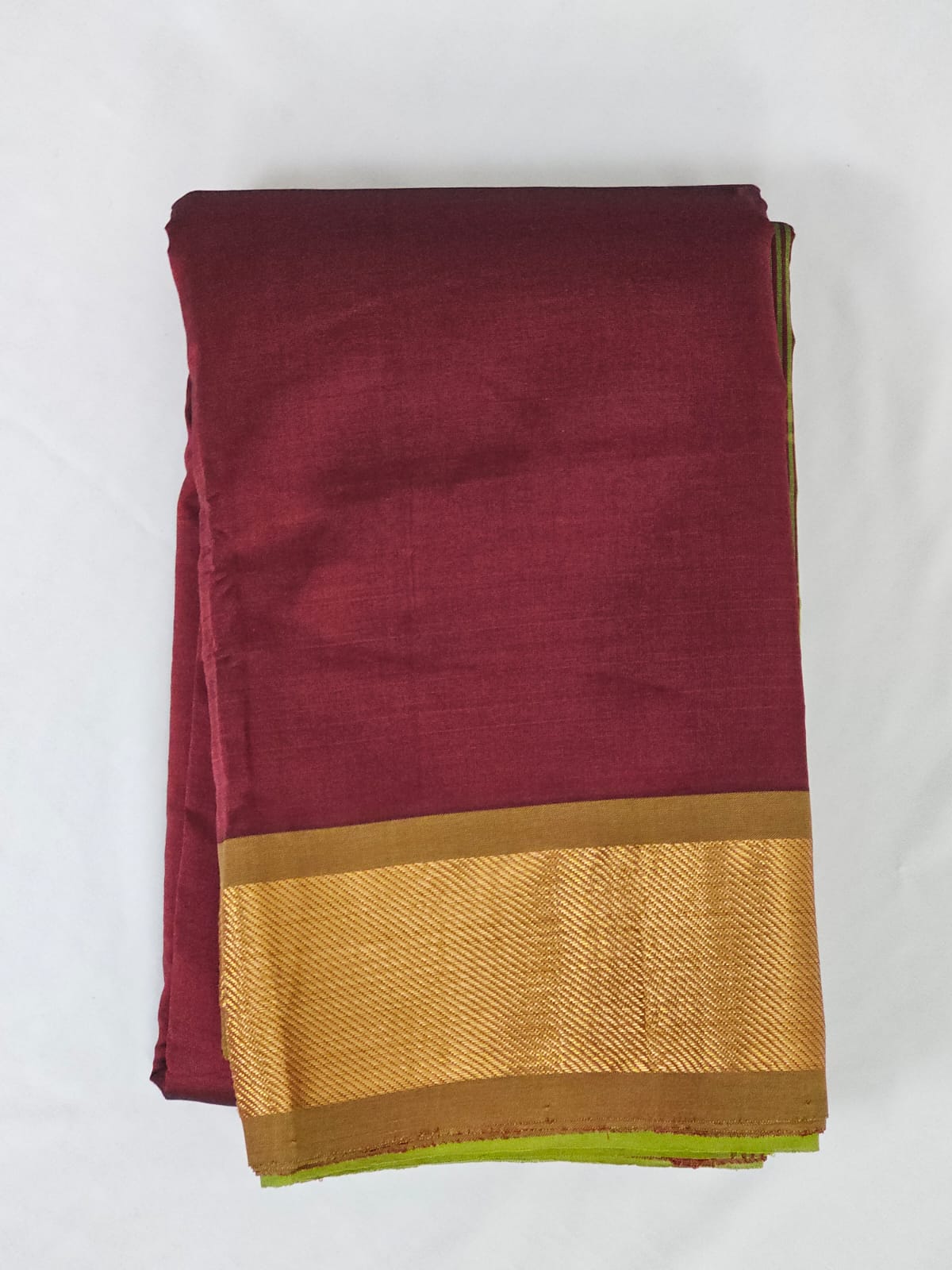 Maroon Handloom Venkatagiri Silk Cotton Saree - Kleemkaara