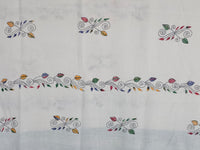 Mrinalika – White Kantha Hand Embroidered Cotton Saree with Teal Border - Kleemkaara