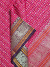 Pink Lakshadeepam Handloom Kanchi Cotton Saree with Purple Border
