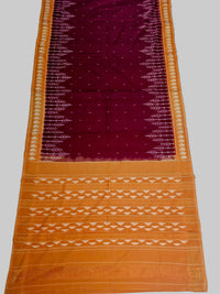 Maroon Handloom Pochampally Ikkat Mercerized Cotton Saree