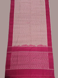 Pink and White Handloom Pochampally Ikkat Mercerized Cotton Saree