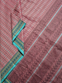 Deep Onion Pink Lakshadeepam Handloom Kanchi Cotton Saree