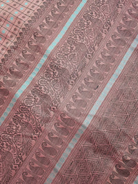 Deep Onion Pink Lakshadeepam Handloom Kanchi Cotton Saree