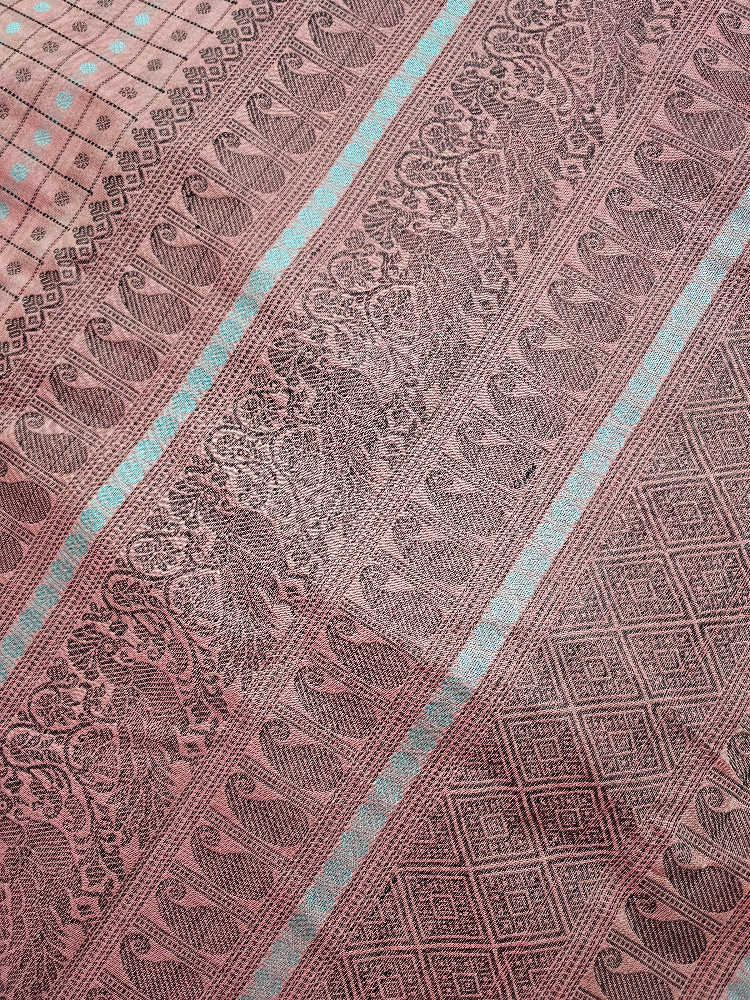 Deep Onion Pink Lakshadeepam Handloom Kanchi Cotton Saree