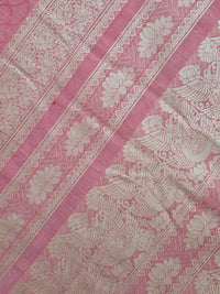 Red & Onion Pink Dual tone Handloom Kanchi Cotton Saree
