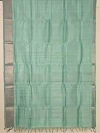 Saumika – Sea Green Handloom Mangalagiri Silk Cotton Saree - Kleemkaara