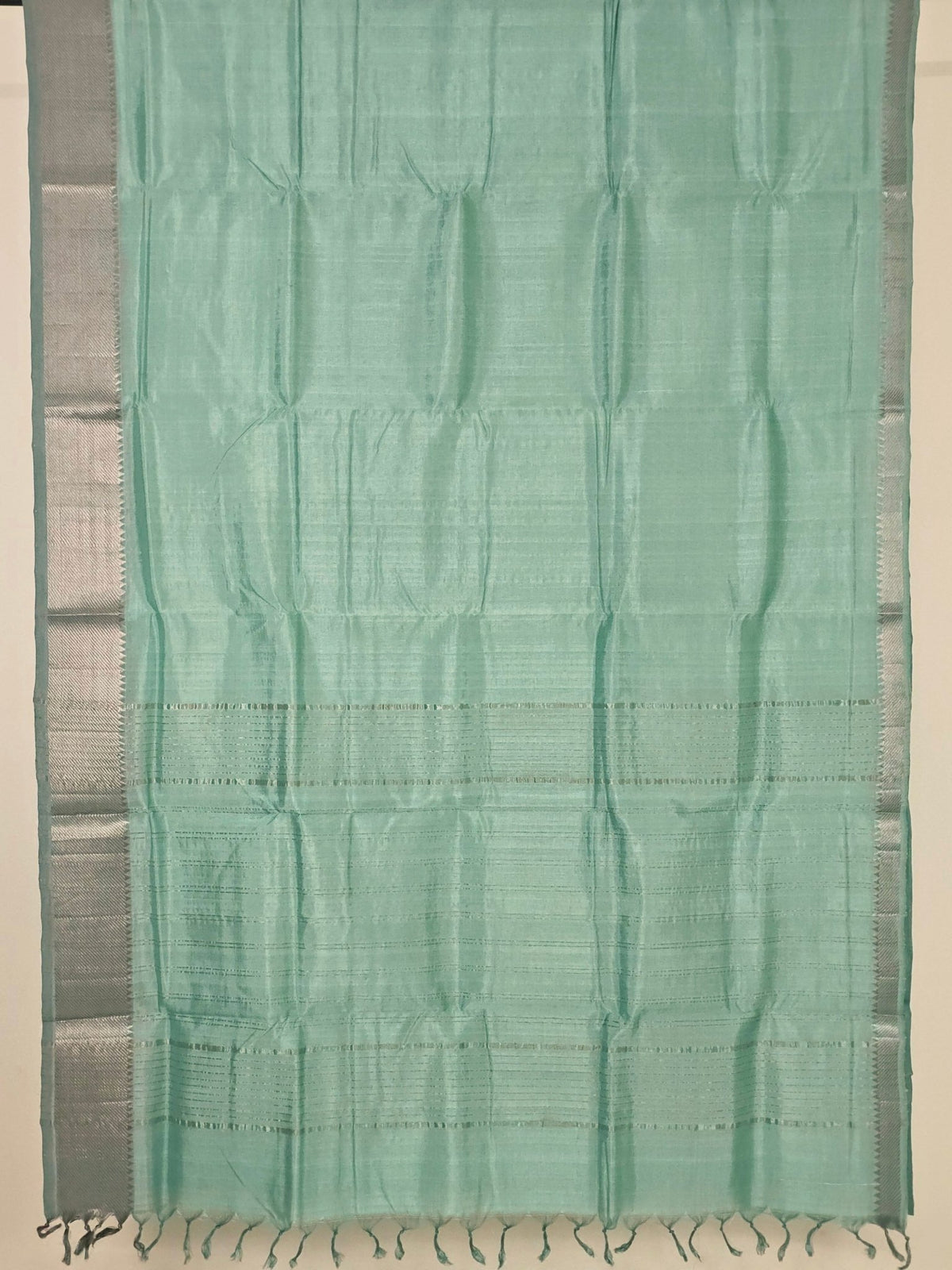 Saumika – Sea Green Handloom Mangalagiri Silk Cotton Saree - Kleemkaara