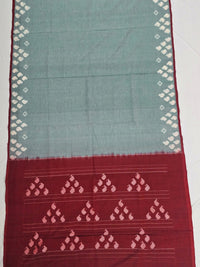 Sea Green Handloom Pochampally Ikkat Mercerized Cotton Saree - Kleemkaara